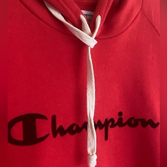 Champion Red Fleece Hoodie Mens Size XL/TG/EG Pre-Owned Excellent Condition - Picture 6 of 11